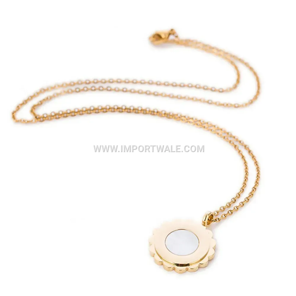 Minimalist Stainless Steel Sunflower Pendant Collar Necklace