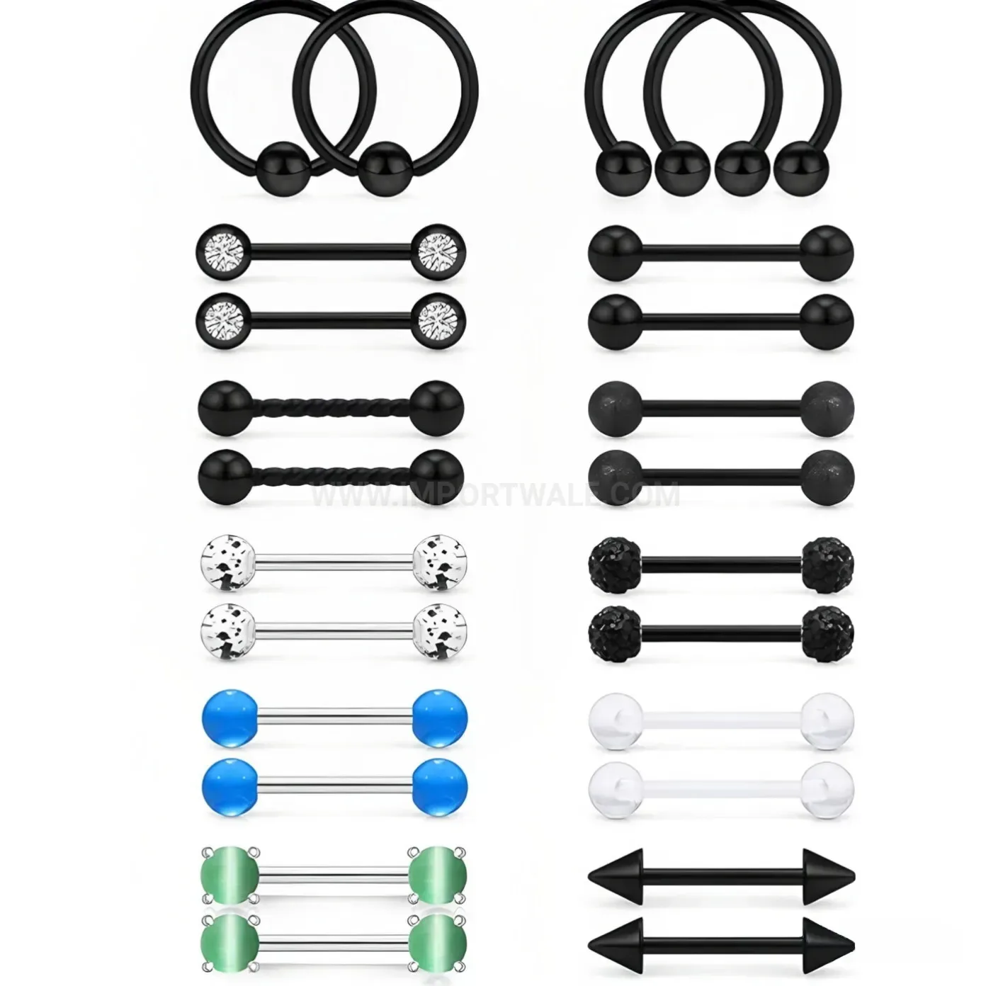 Bold Stainless Steel Straight Bar Tongue Ring Nose Piercing Stud