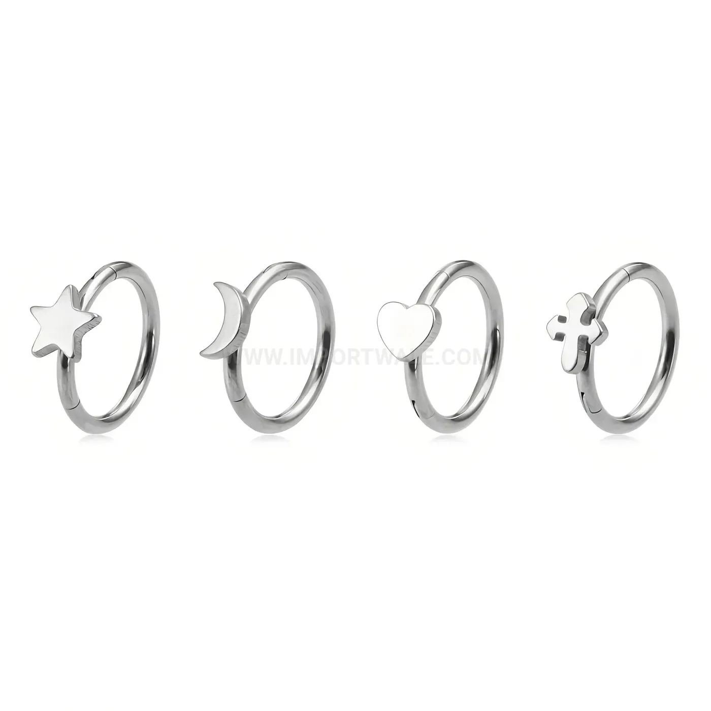 Classic Versatile C-Shaped Stainless Steel Multi-Use Piercing Ring Set
