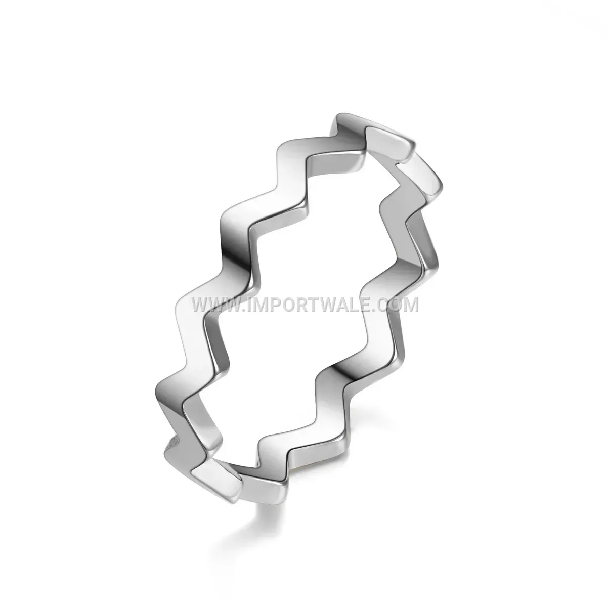 Minimalist Curved Wave 2mm Stainless Steel Band Ring
