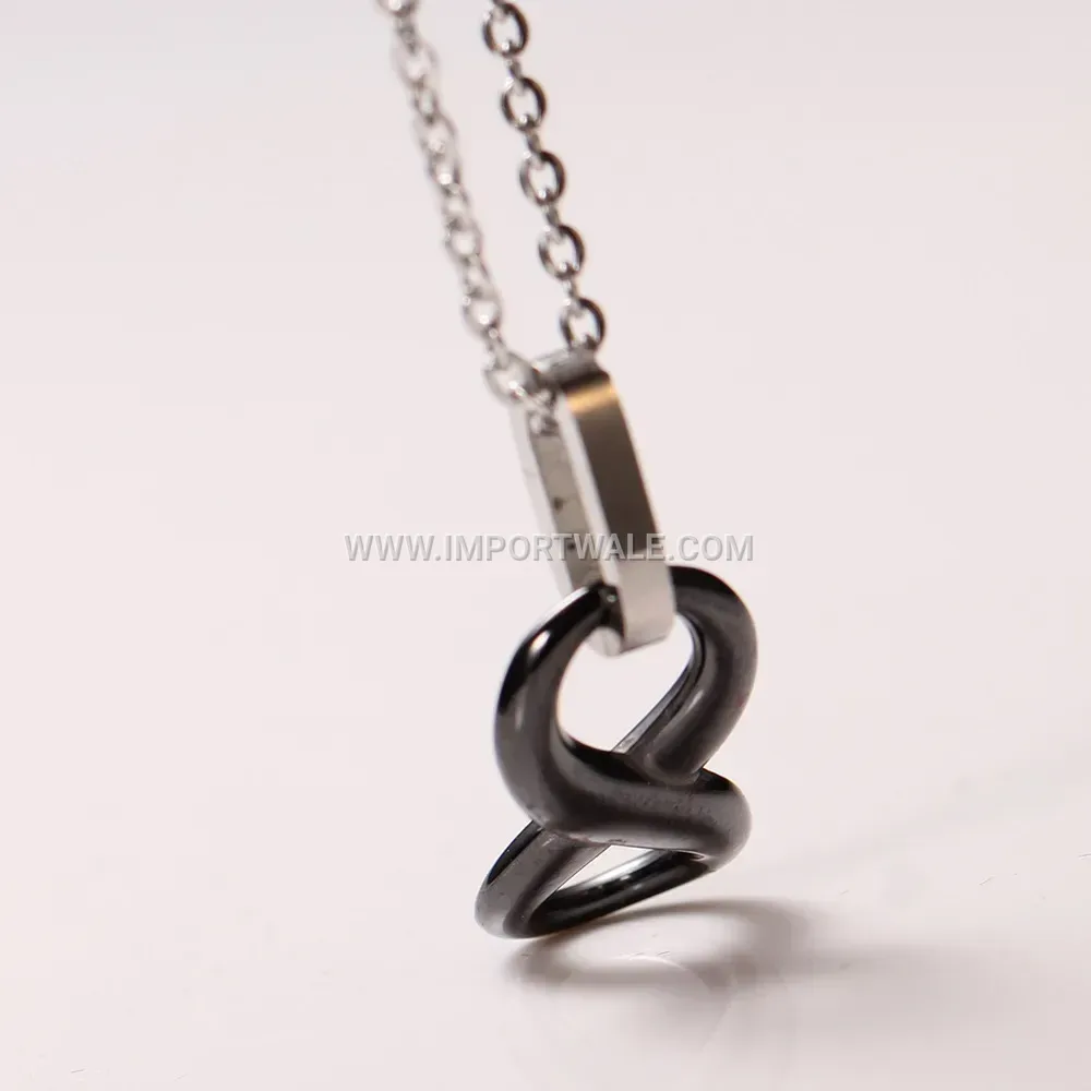 Figure-Eight Ceramic and Stainless Steel Collar Necklace
