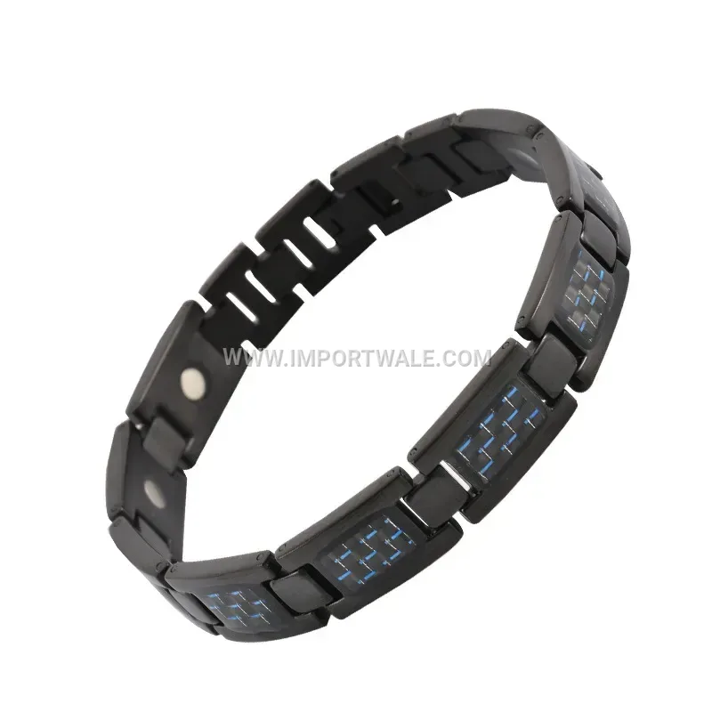 Stainless Steel Carbon Fiber Magnetic Energy Bracelet