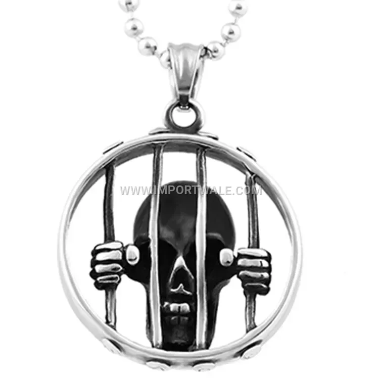 Vintage Skull Pendant Titanium Steel Men Necklace