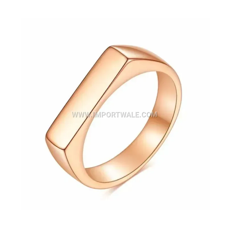 Sleek Stainless Steel Square Profile Band Ring