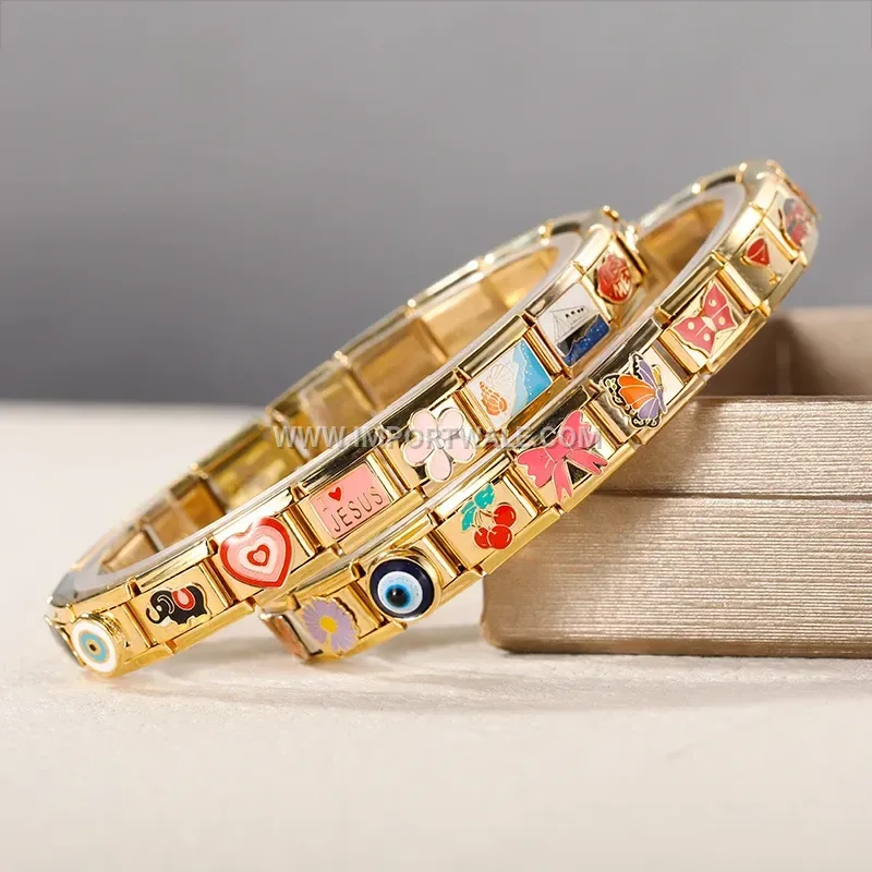 Vintage Gold Finished Stainless Steel Link Chain Wristband
