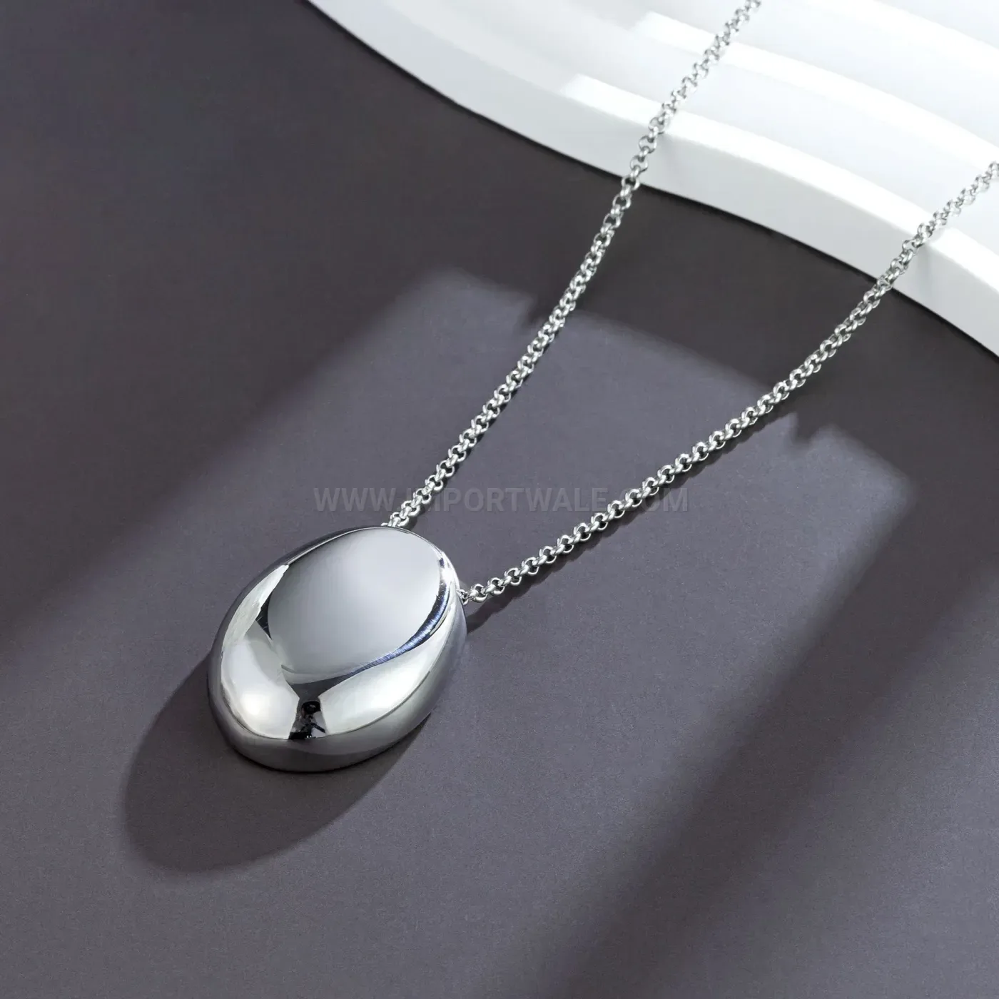 Stylish Minimalist Geometric Teardrop Long Titanium Steel Pendant Necklace