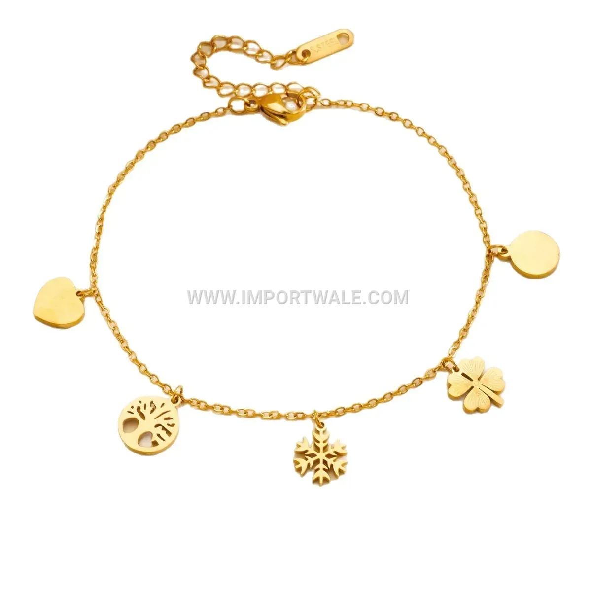 Delicate Gold Snowflake Stainless Steel Premium Anklet Anti Tarnish