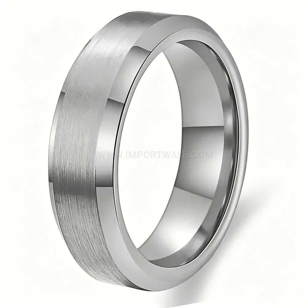 Chic Brushed Metallic Stainless Steel Band Ring