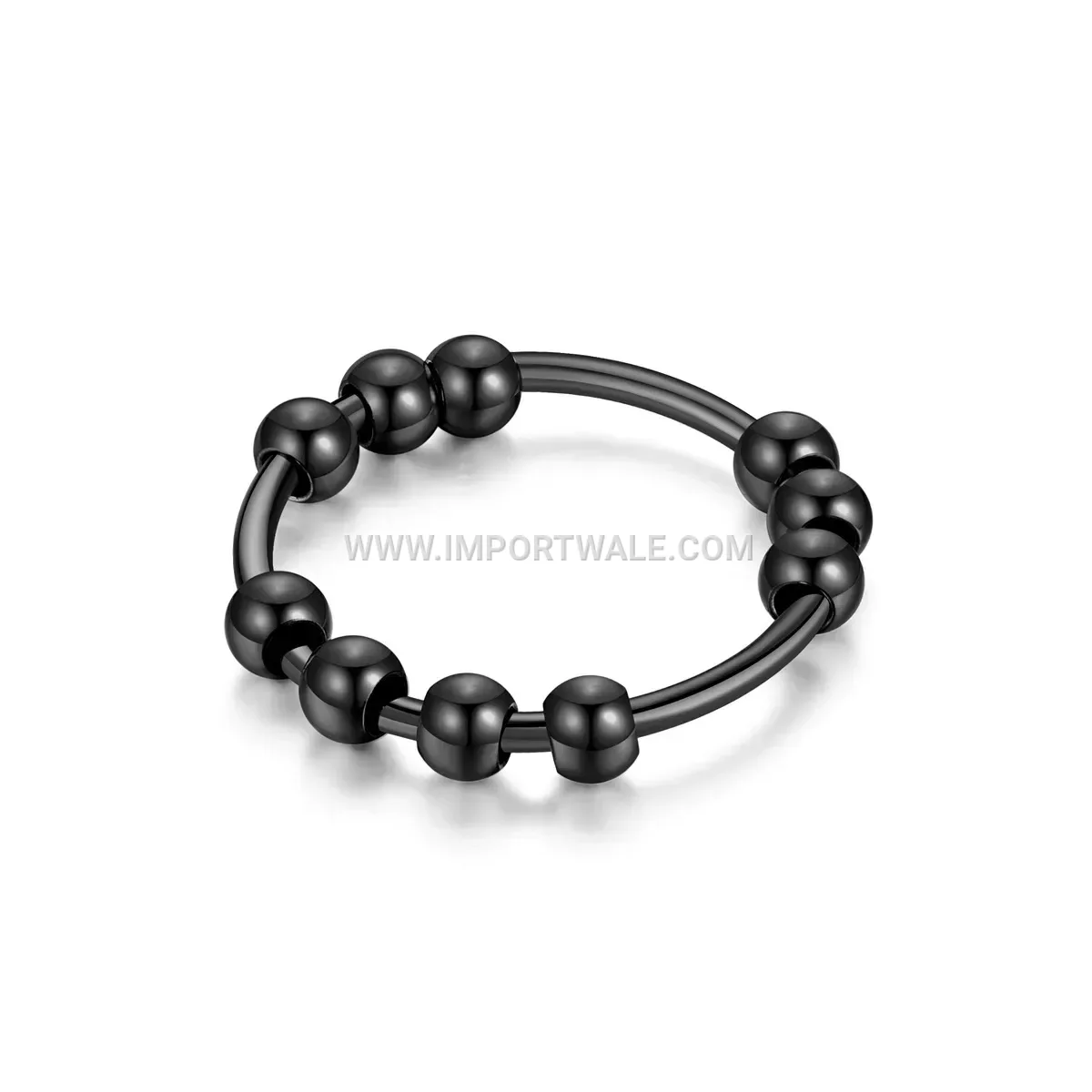 Rotating Stainless Steel Beaded Anxiety Relief Ring