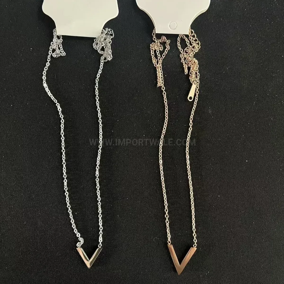 Bold Minimalist Geometric V Pendant Stainless Steel Choker Necklace