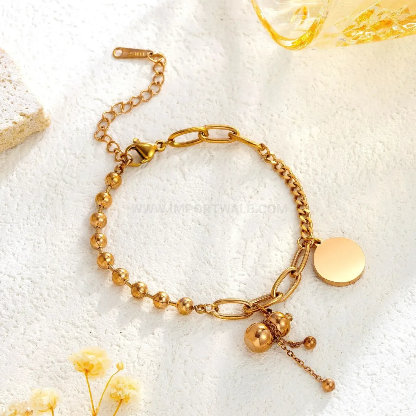 Vintage Gourd Stainless Steel Anti Tarnish Charm Bracelet