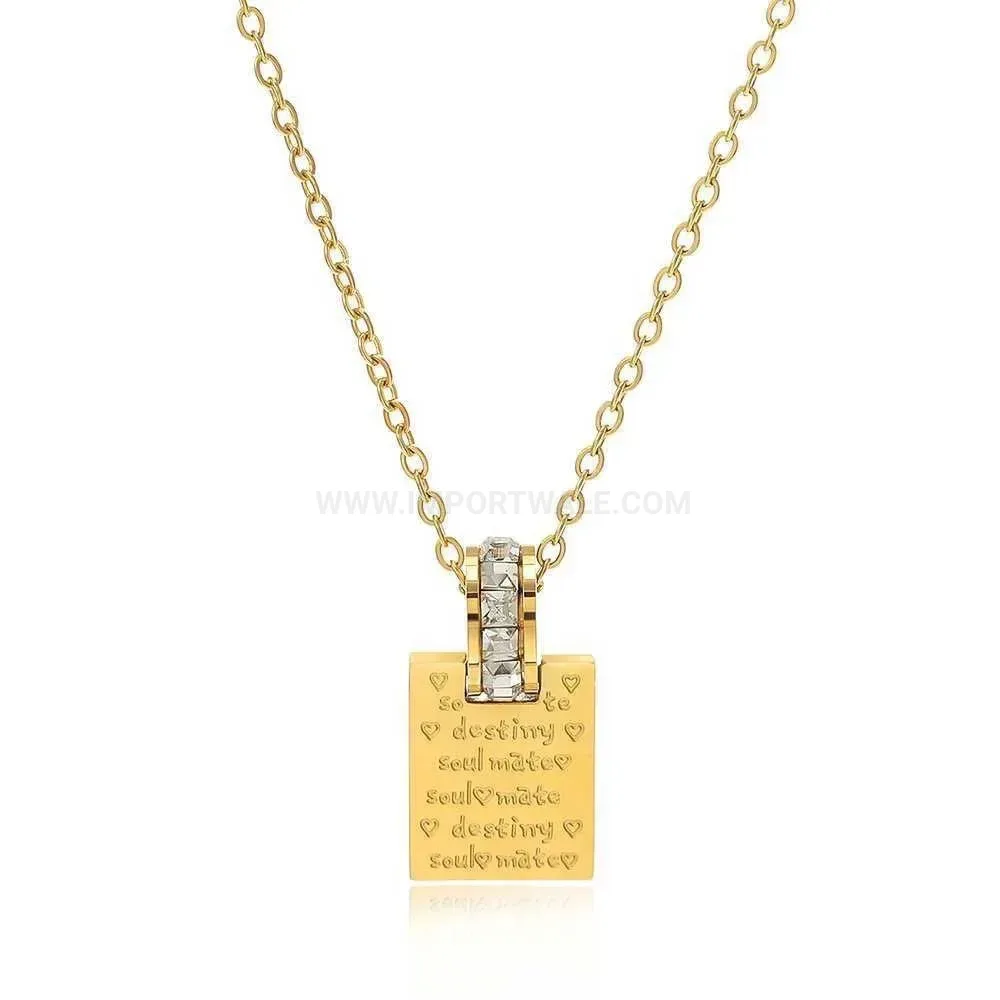Bold Titanium Steel Letter Lock Pendant Necklace with O-Chain