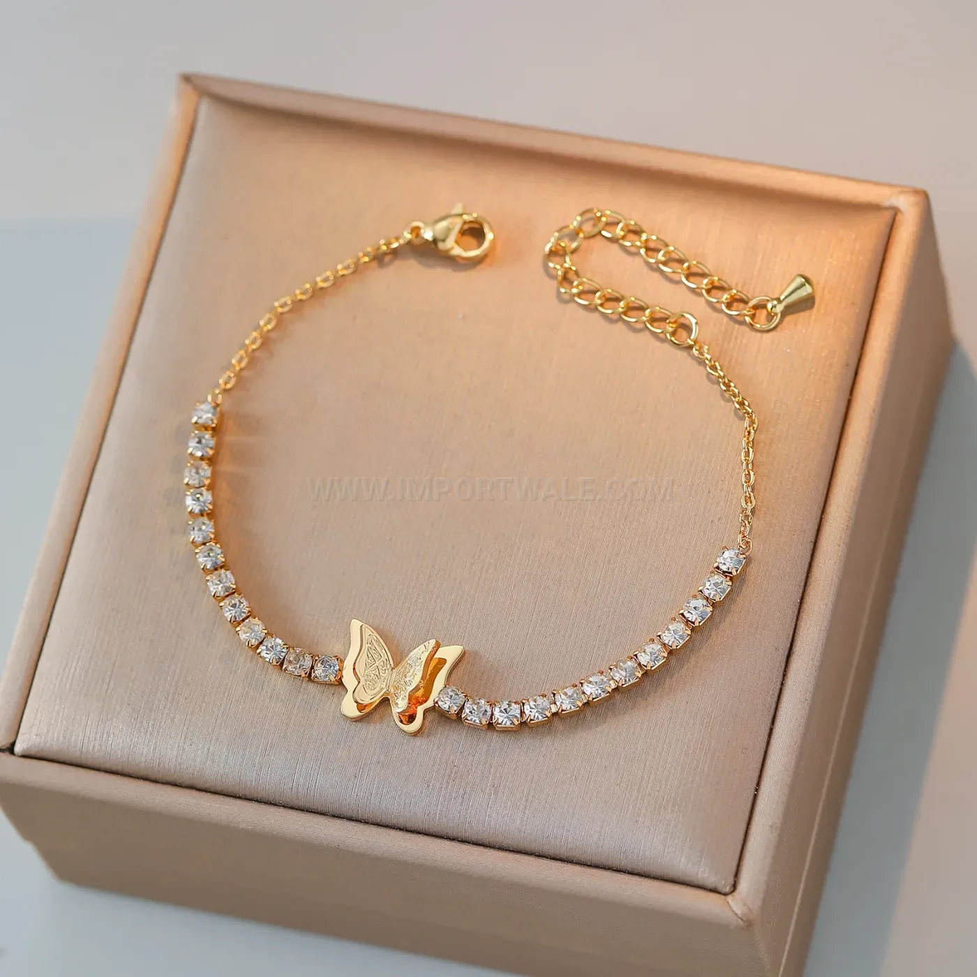 Butterfly Zircon Stainless Steel Islamic Charm Bracelet