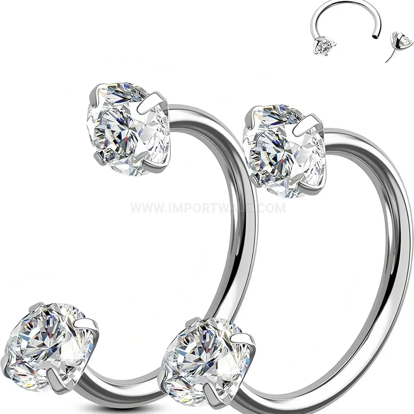 Elegant Sleek Seamless 316 Surgical Stainless Steel Horseshoe Piercing Ring
