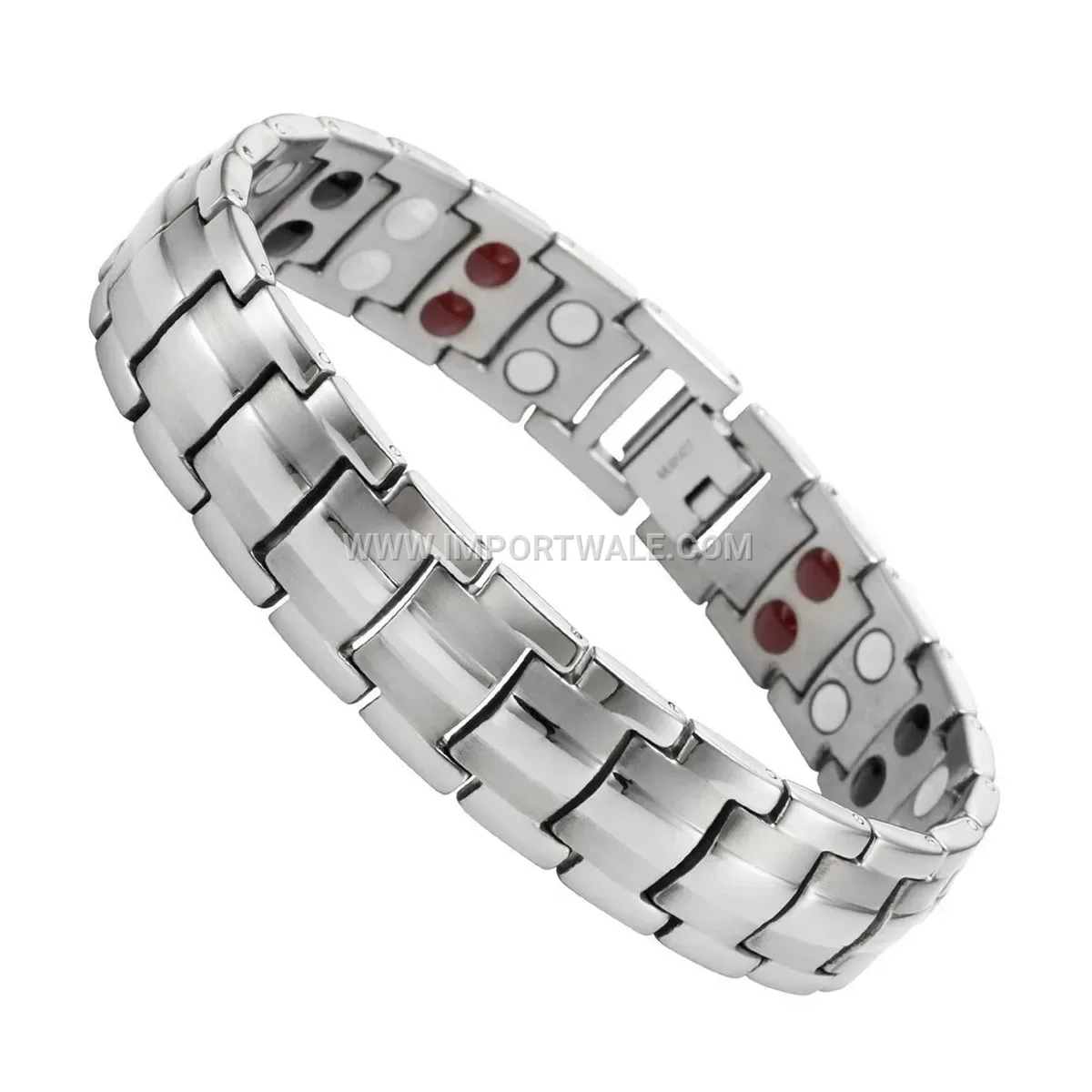 Vintage Geometric Titanium Steel Magnetic Energy Bracelet