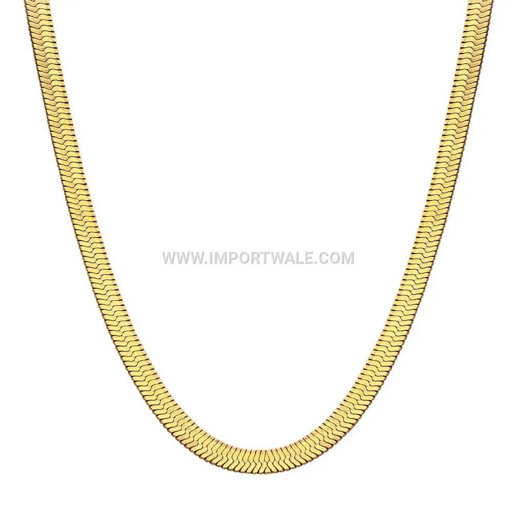 Minimalist Flat Snake Chain Stainless Steel Choker Necklace