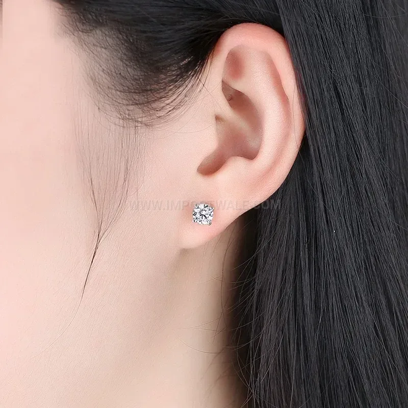 Trendy Flat-Back Stainless Steel Geometric Piercing Earrings