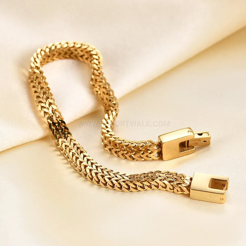 Men's Vintage Stainless Steel Keel Snake Chain Bracelet