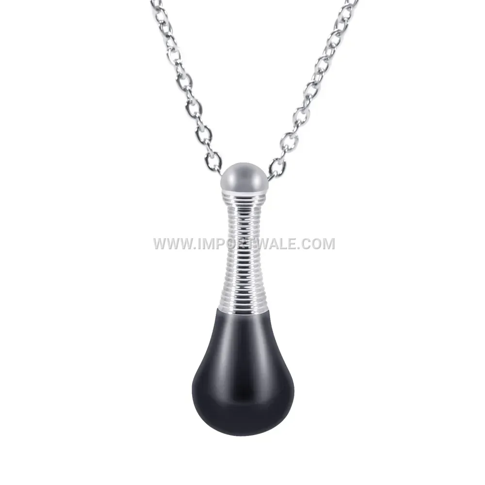 Teardrop Perfume Bottle Stainless Steel Clavicle Pendant Necklace