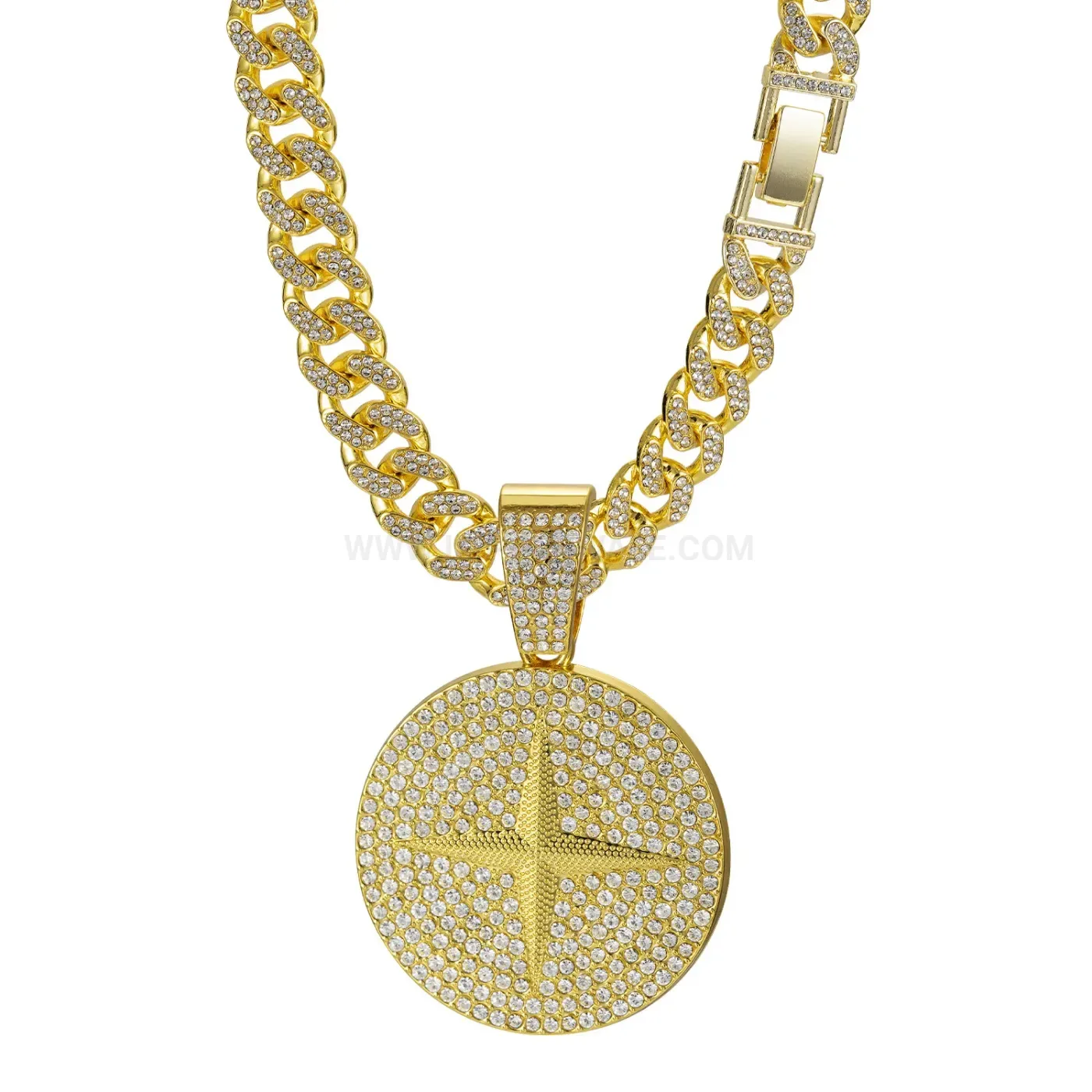 Iced Out Starburst Medallion Hip Hop Pendant