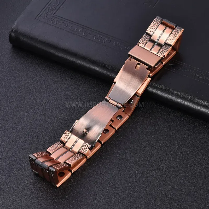 Fashion Vintage Triple-Row Red Copper Magnetic Bio Bracelet