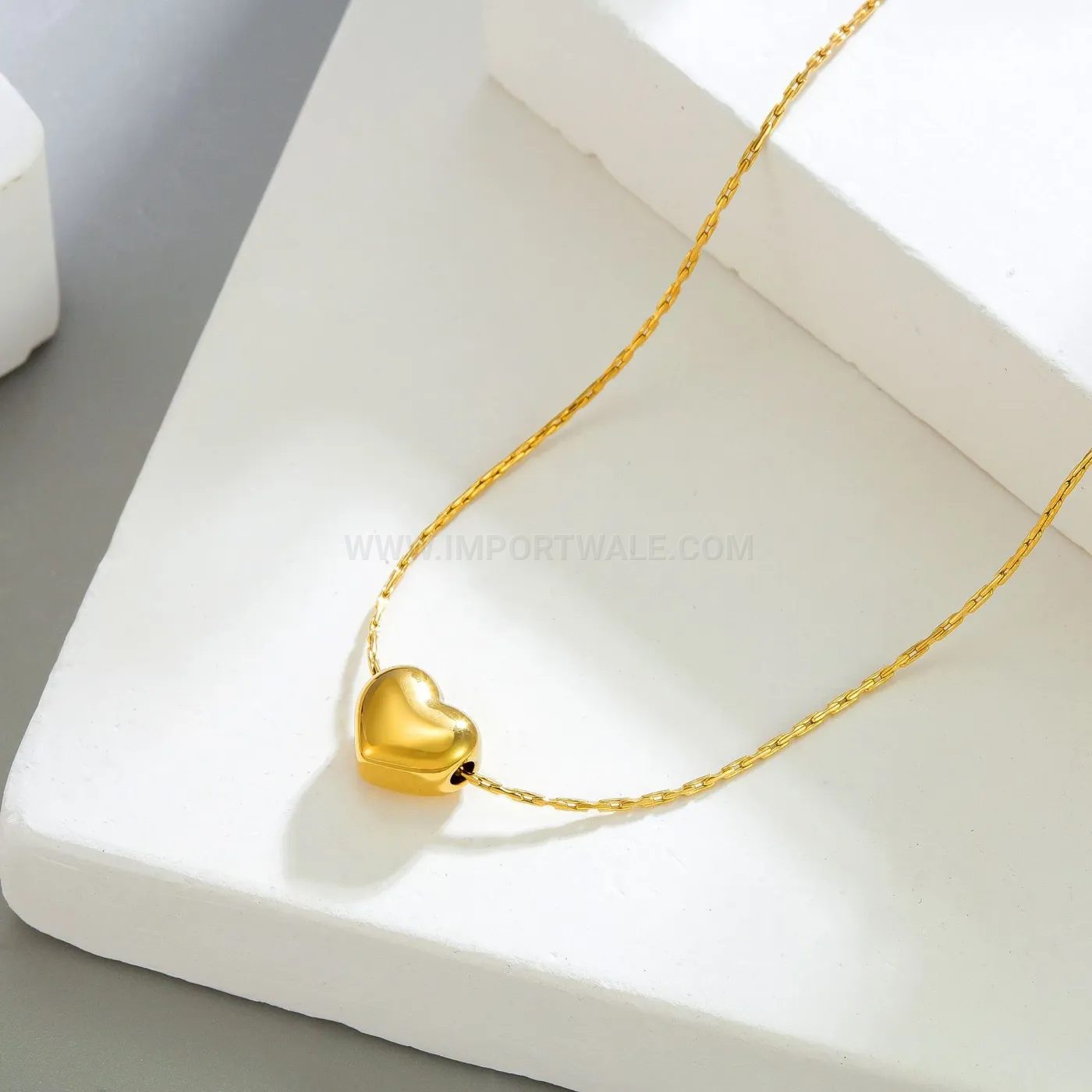 Dainty Heart Pendant Titanium Steel Short Necklace