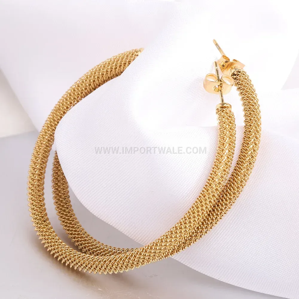 Retro Vintage Style Open C Shape Stainless Steel Earrings