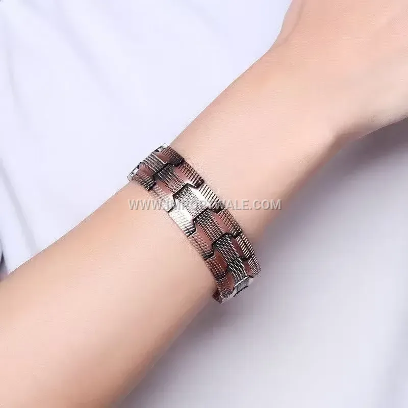 Men's Triple-Row Solid Copper Detachable Magnetic Bracelet