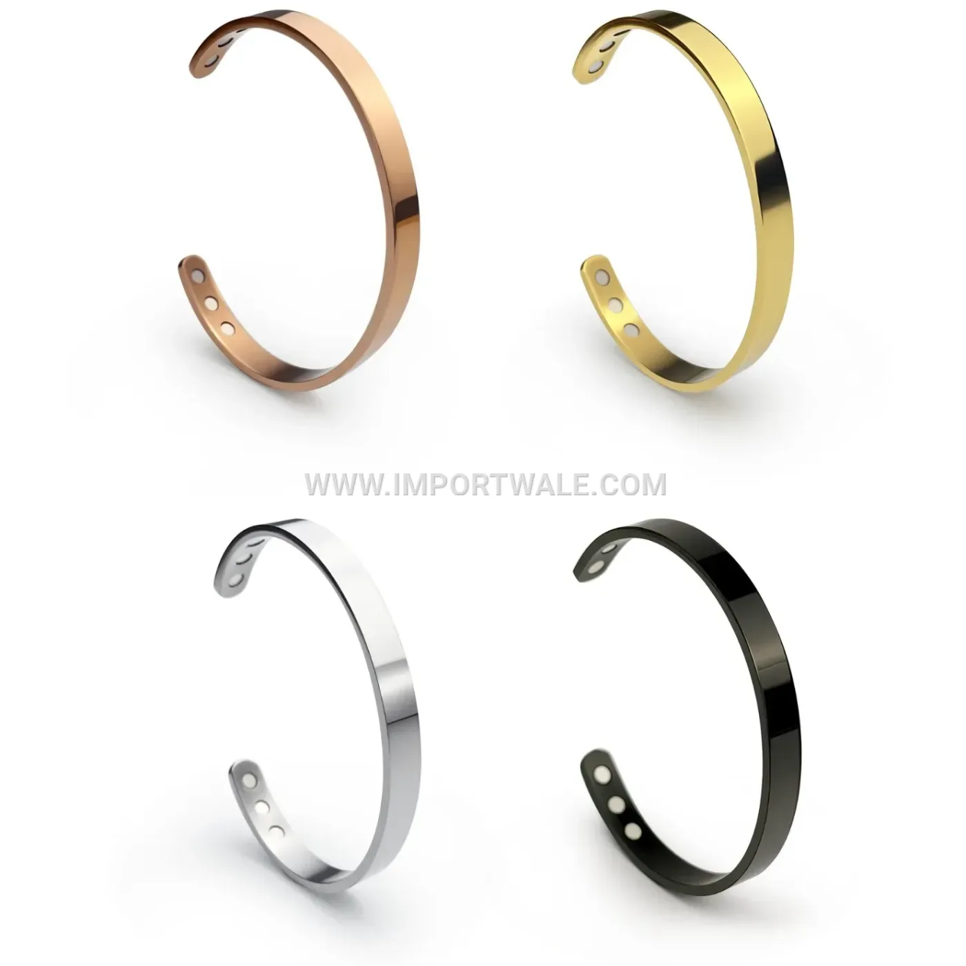 Minimalist Plated Stainless Steel Magnetic C-Shape Bangle