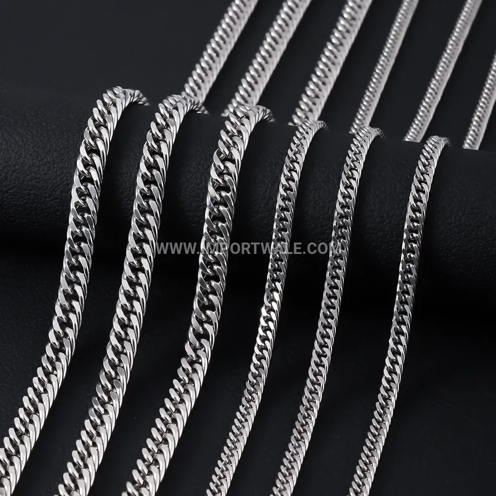 Men's Double Layer Woven Stainless Steel Chain Link Necklace