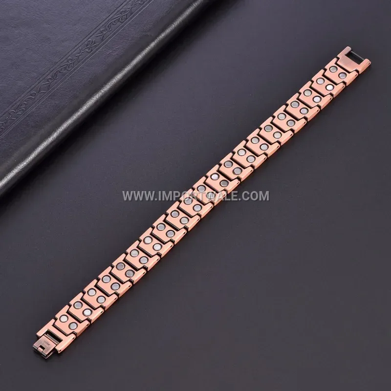 Vintage Pure Copper Double-Row Magnetic Therapy Adjustable Bracelet