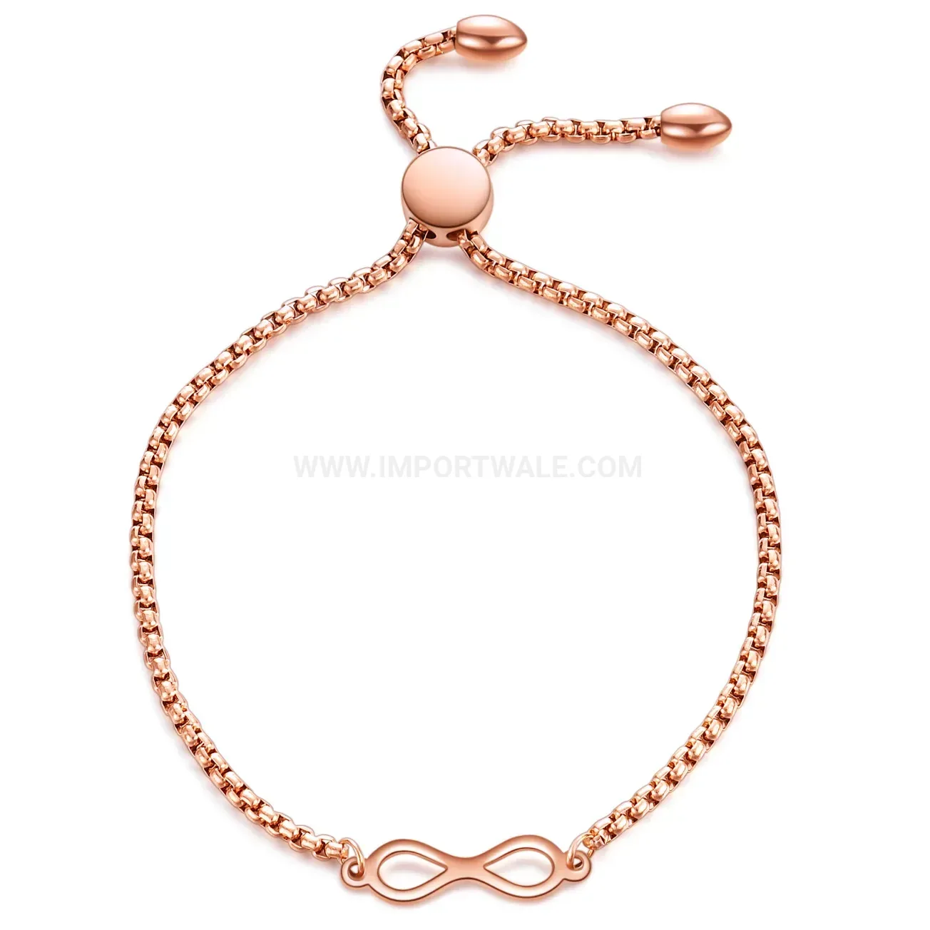 Stylish Adjustable Stainless Steel Infinity Symbol Bangle Bracelet
