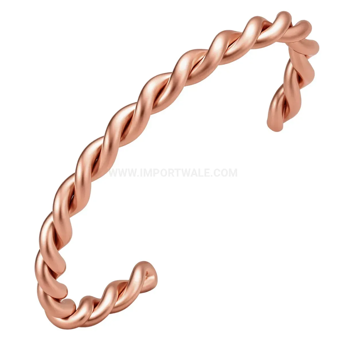 Twisted Rose Gold Copper Adjustable Bangle and Ring Set