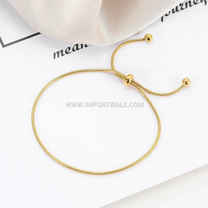Adjustable Gold Plated Titanium Steel Snake Chain Anklet