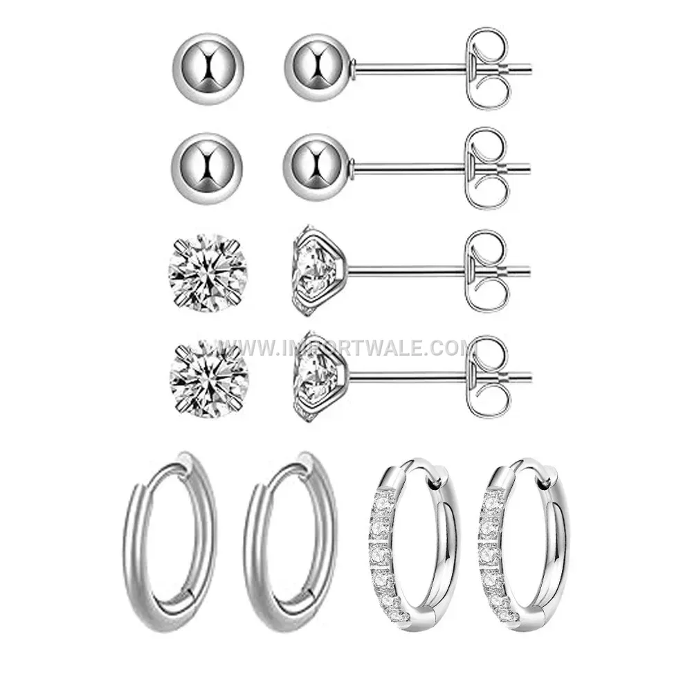 Radiant Zircon Stainless Steel Vintage Stud Earrings for Women