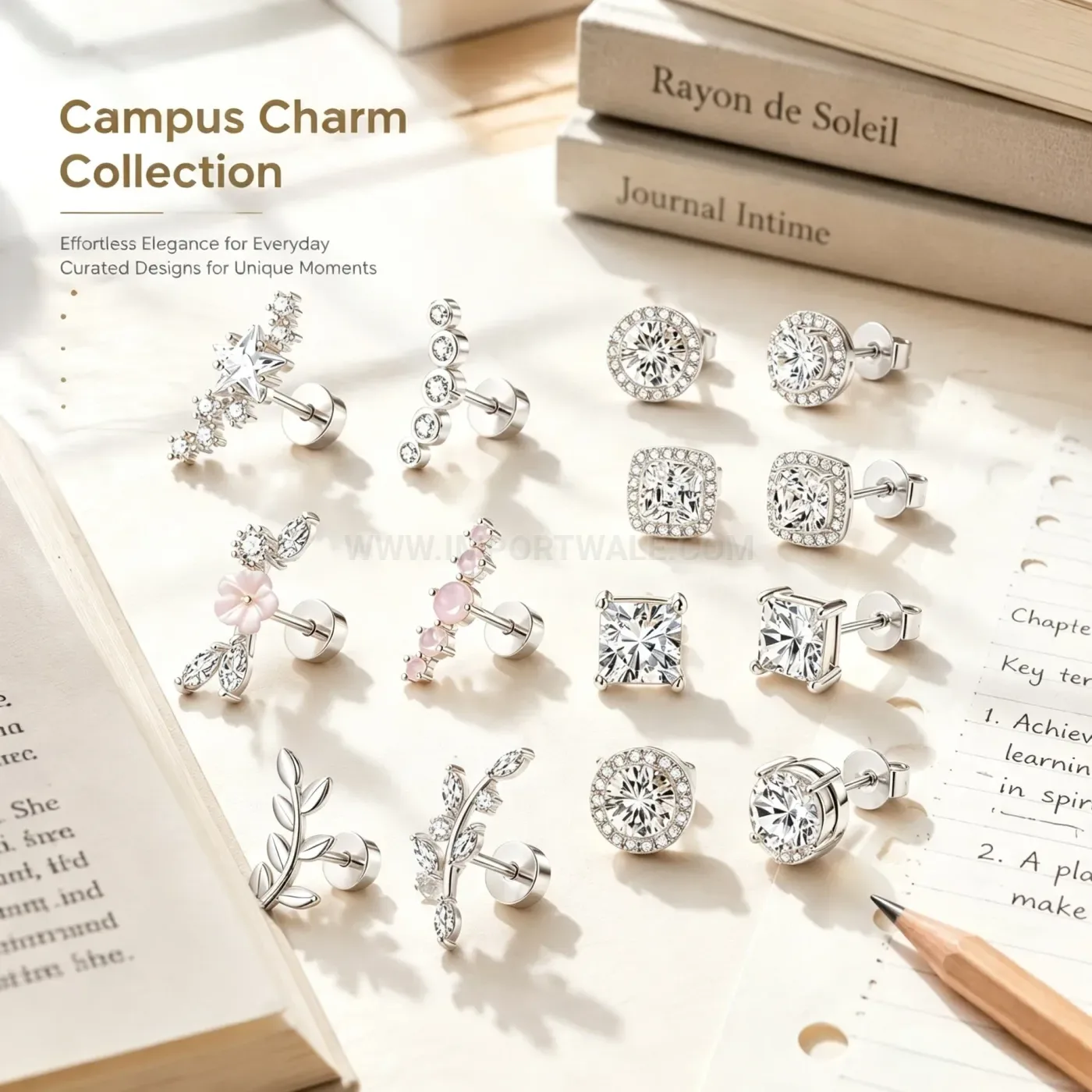 Fashion Delicate Cubic Zirconia Stainless Steel Cartilage Piercing Studs
