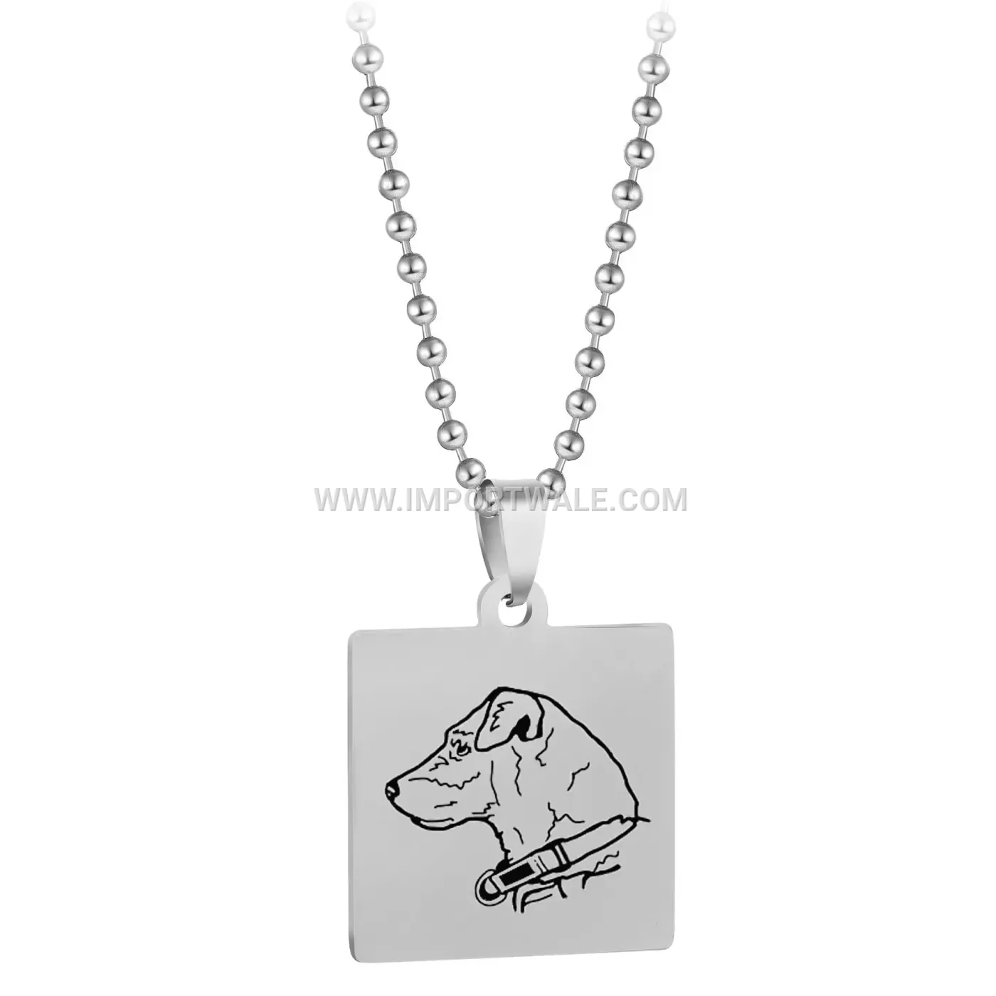 Blank Stainless Steel Dog Tag Geometric Pendant Necklace