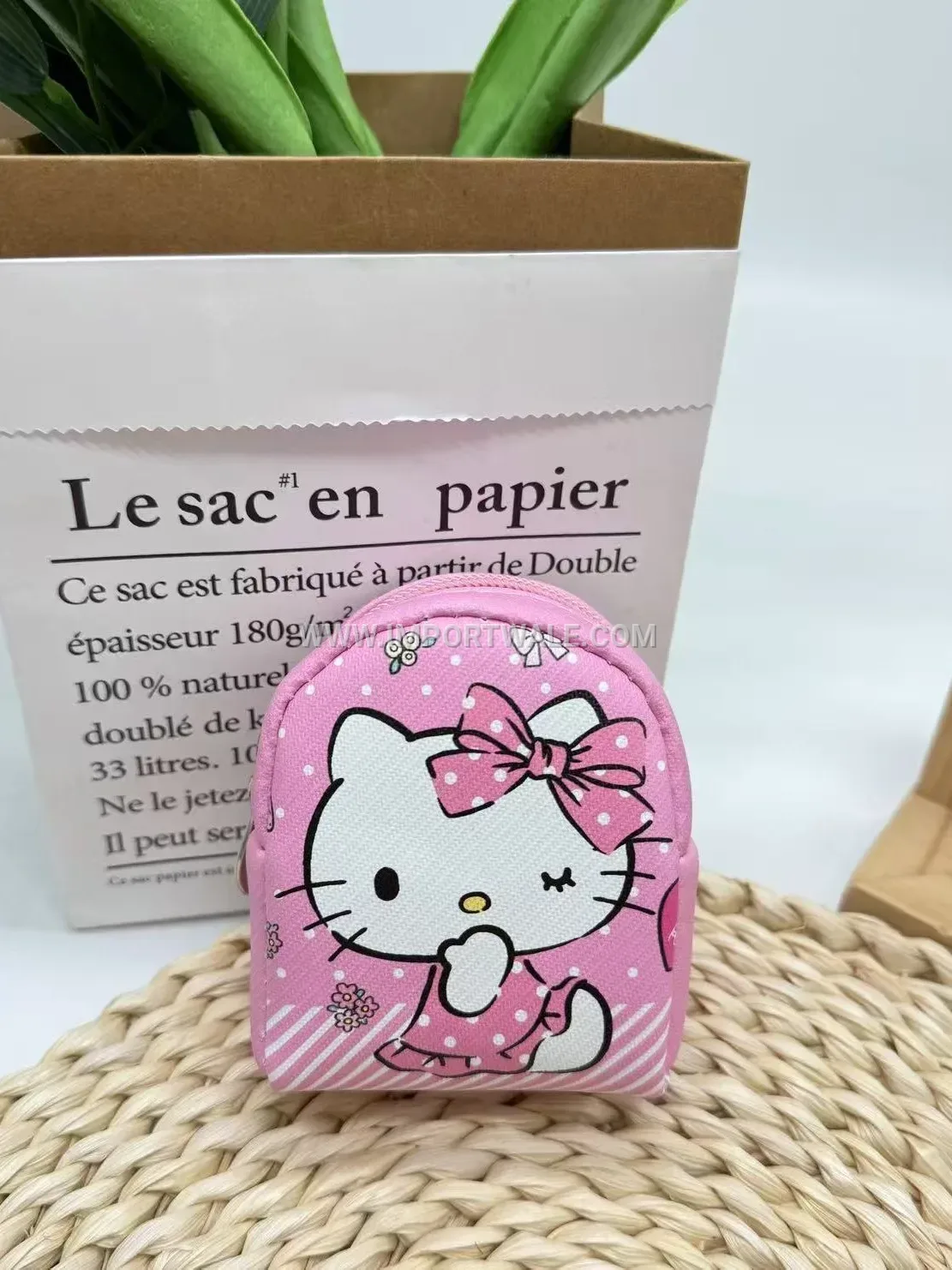 Mini Cartoon Character PU Leather Chain Keychain Pouch