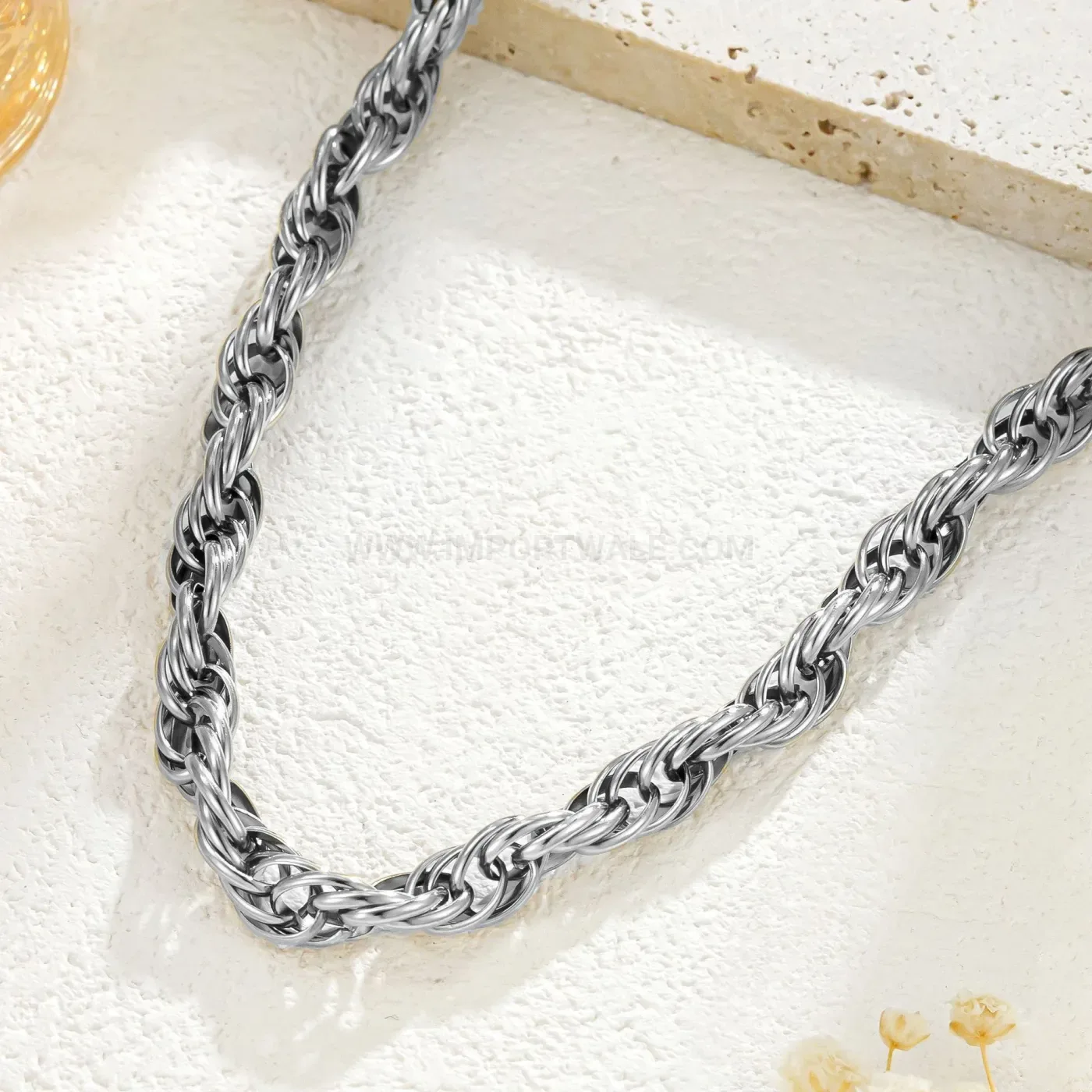 Designer Unisex Stainless Steel Twist Rope Chain Necklace