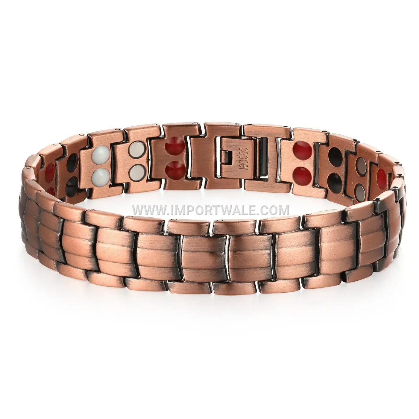 Vintage Red Copper Magnetic Health Energy Chain Bracelet