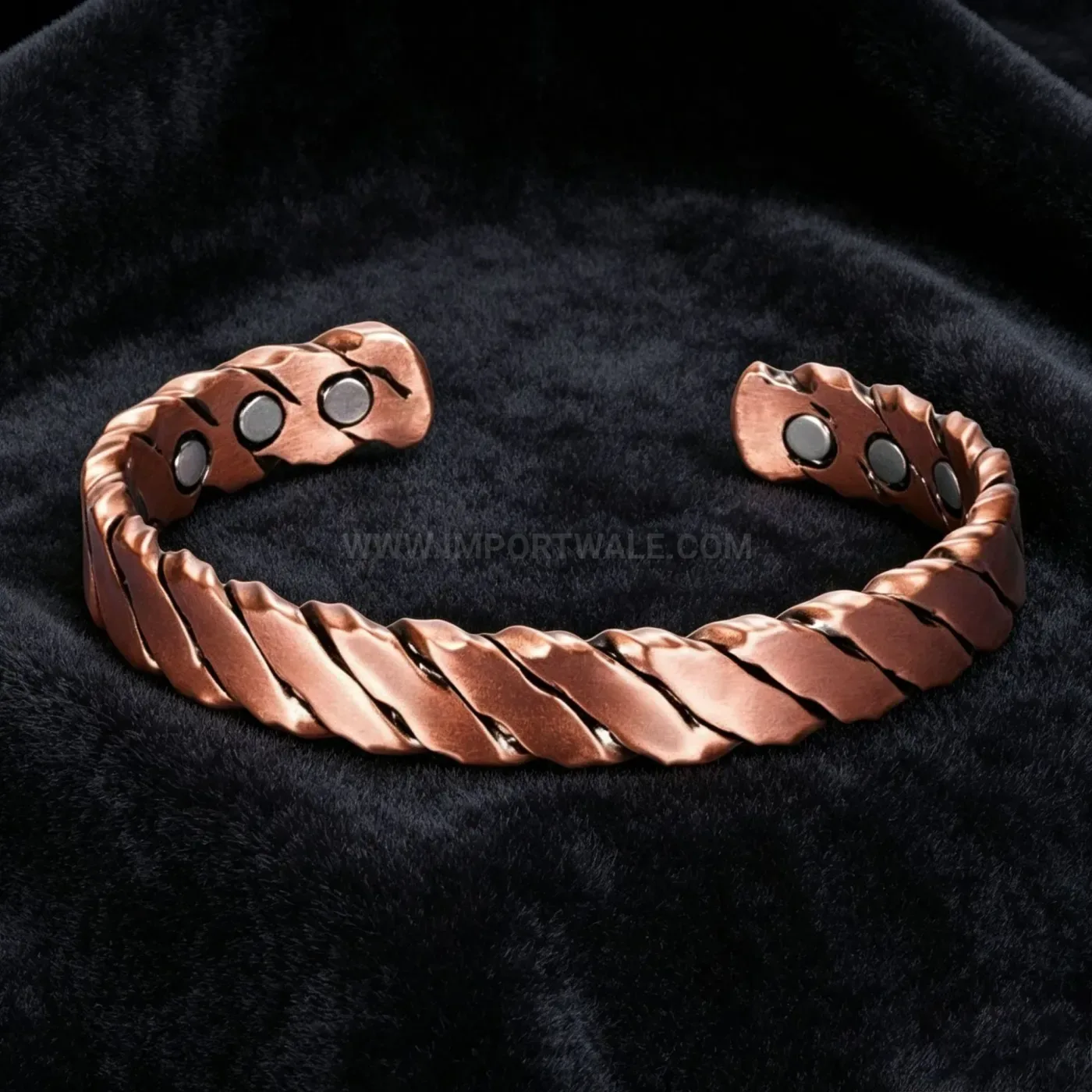Adjustable Tri-Color Copper Magnetic Therapy Cuff Bracelet
