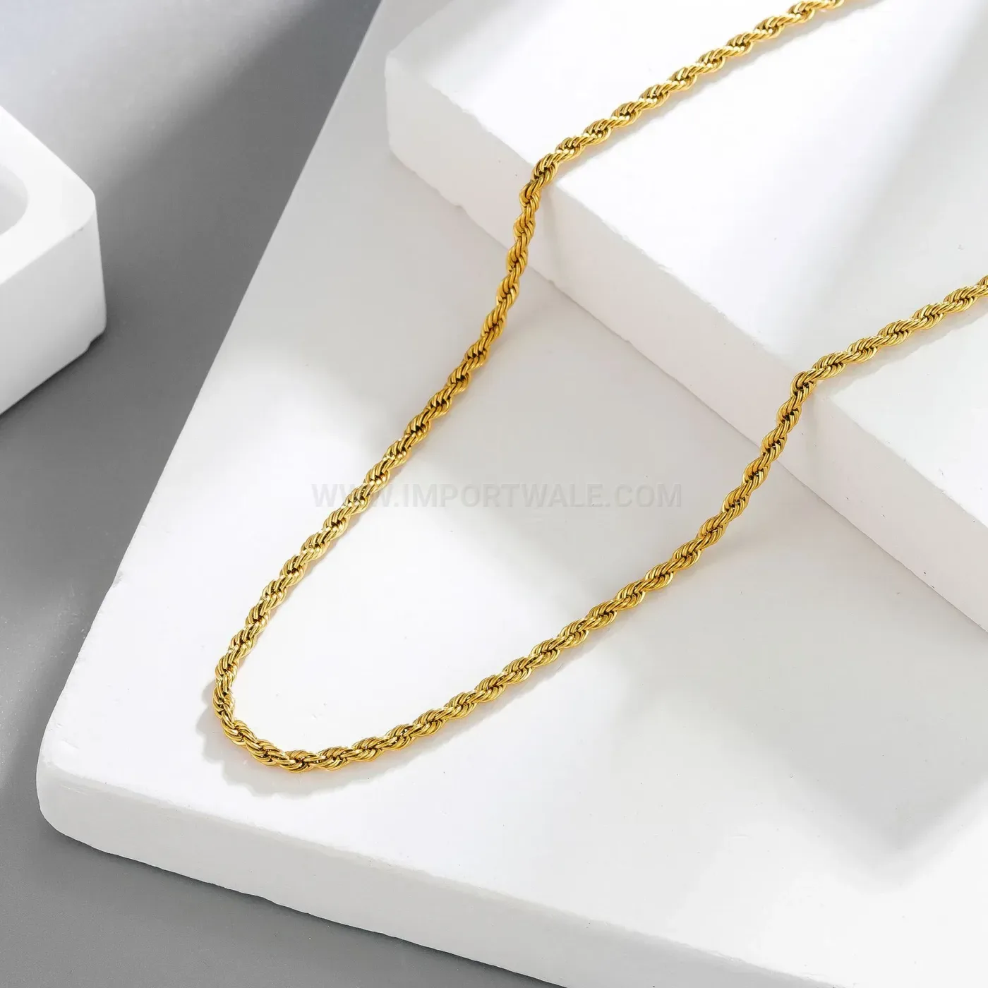 Elegant Minimalist Twisted Rope Chain Stainless Steel Sweater Necklace