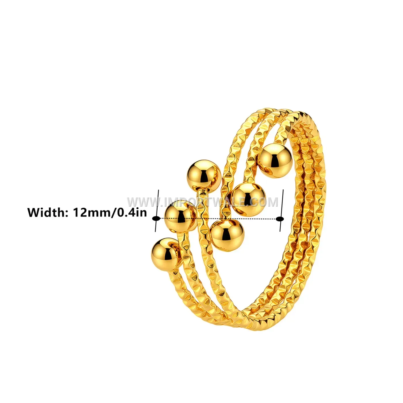 Multi Layer Textured Stainless Steel Adjustable Open Ring