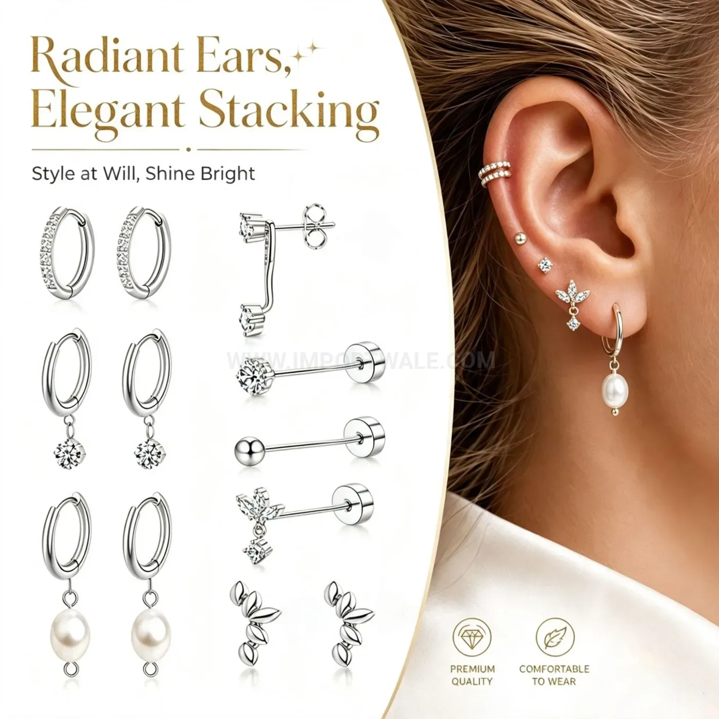 Chic Dangle Cubic Zirconia Stainless Steel Hoop Earrings