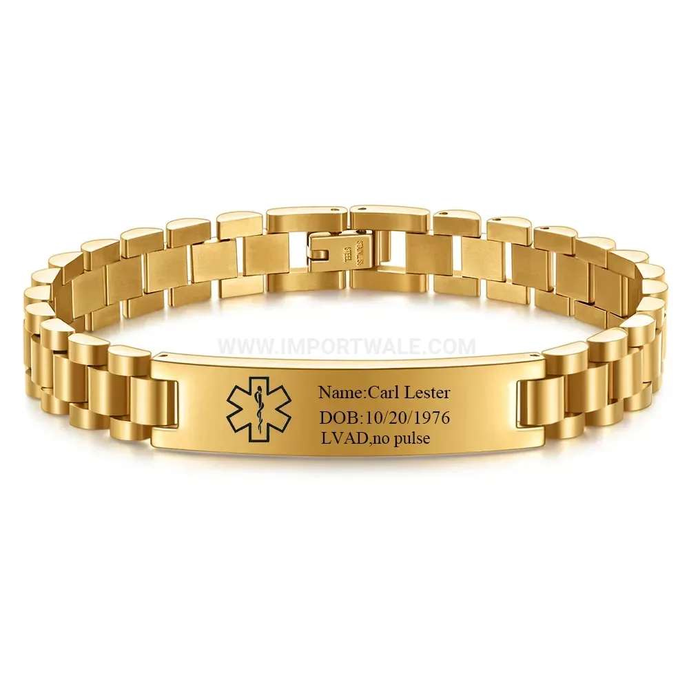 Men's Geometric Stainless Steel Watch Band Bangle Bracelet