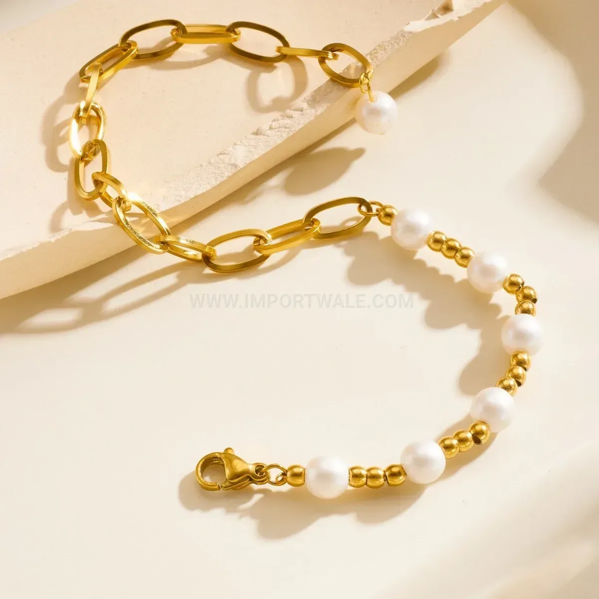 Elegantly Stranded Freshwater Pearl Beaded Bracelet