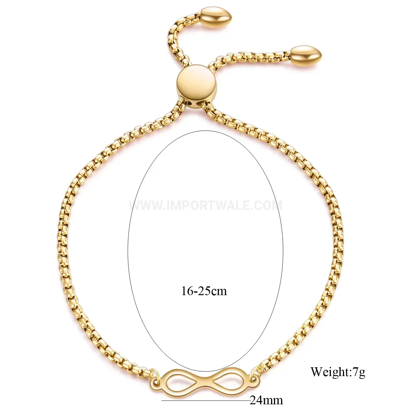 Stylish Adjustable Stainless Steel Infinity Symbol Bangle Bracelet