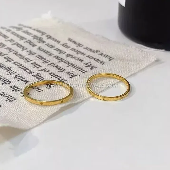 Minimalist Gold Tone Slim Pinky Band Ring