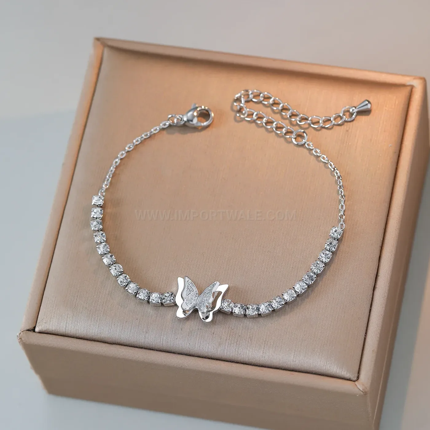 Butterfly Zircon Stainless Steel Islamic Charm Bracelet