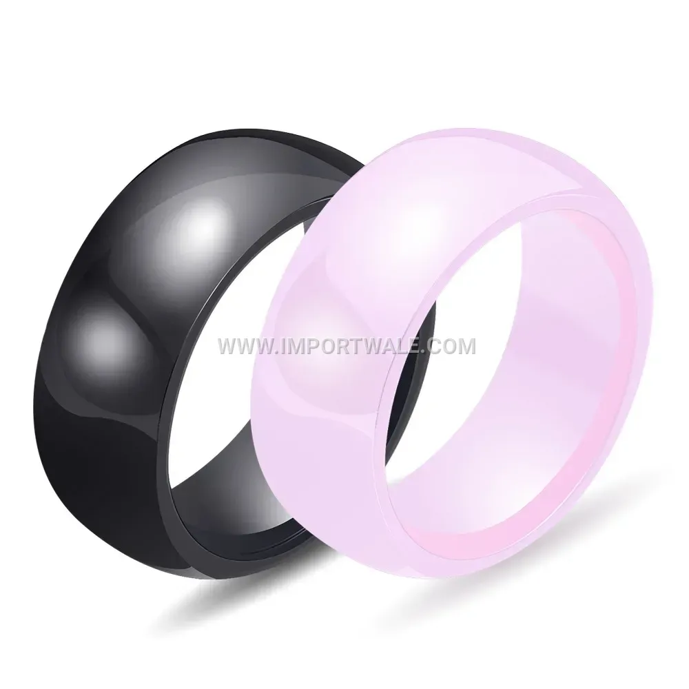 Smooth Polished High-Gloss Ceramic Band Ring
